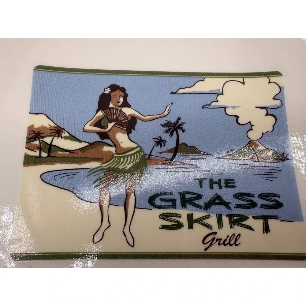 Pottery Barn Aloha Girls Dessert Plates Set of 4 Hawaiian Hula Tiki Bar 8